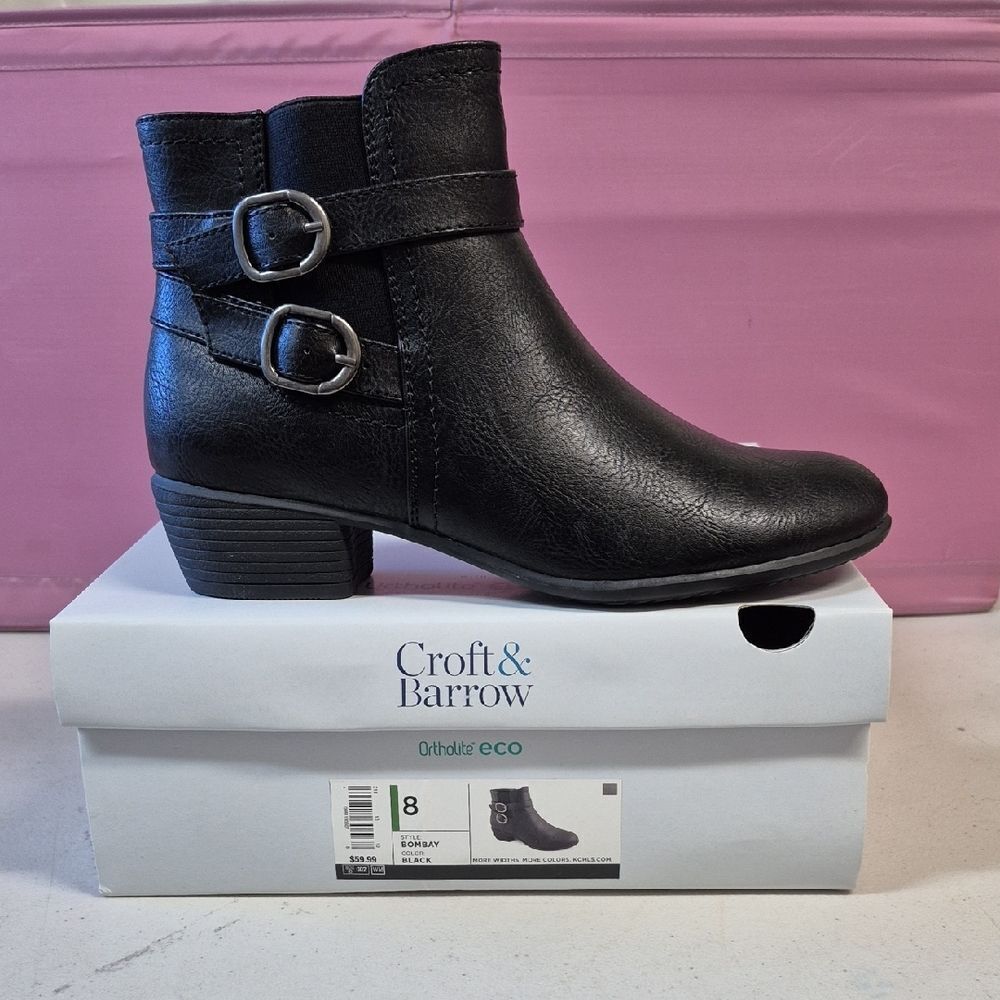 Croft & Barrow Women's 8 Bombay Black Bootie - New